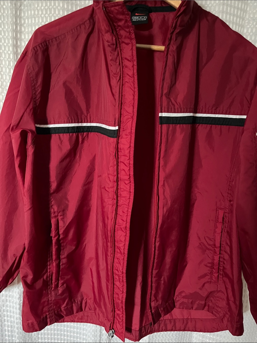 Nike 1999 Vintage Burgundy Nylon Windbreaker Jacket Boys L 12-14 Classic Y2K - Picture 4 of 10